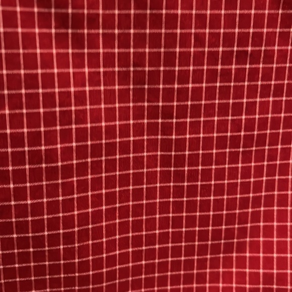 L.L. Bean Long Sleeve Checked Red Shirt L-REG Trim Fit Wrinkle Resistant - Picture 3 of 11